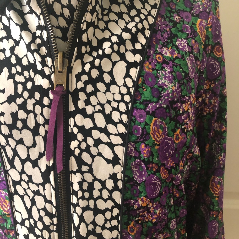 Coach 1941 Reversible Military Floral Silk Blouson Jacket Size Small - Picture 4 of 10